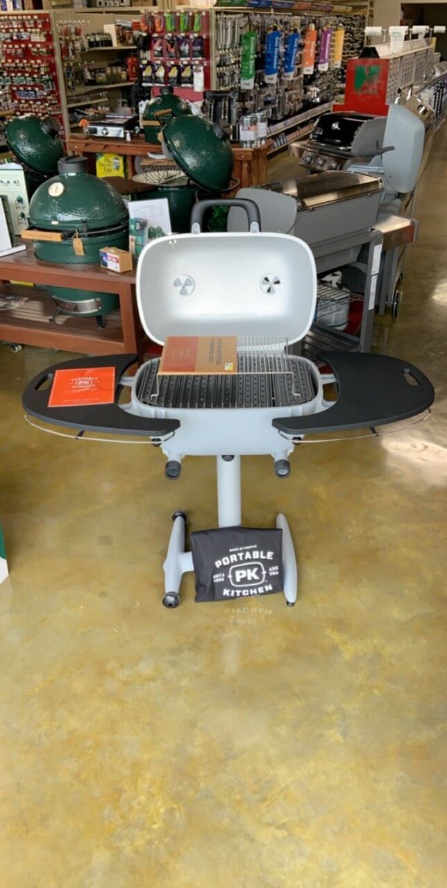 PK Grills and Big Green Egg smokers on display at Kaufman Lumber<br />
