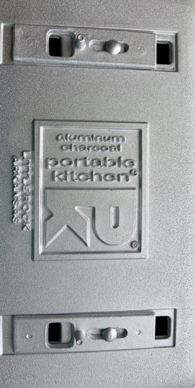 PK Grill aluminum charcoal grill logo detail, Little Rock Arkansas<br />
