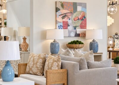 Furniture and home decor showroom display at Kaufman by Design West, Little Rock