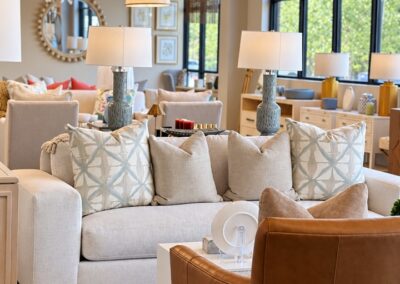Furniture and home decor showroom display at Kaufman by Design West, Little Rock